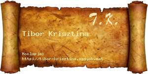 Tibor Krisztina névjegykártya